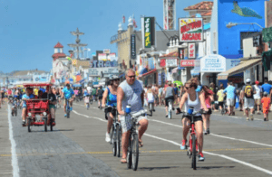 Ocean City Bike ride on the boardwalk